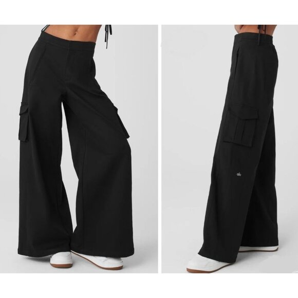 ALO Yoga Showoff Black Wide Leg Pants - Picture 11 of 12